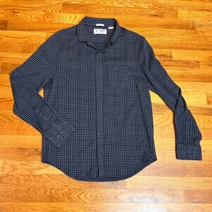 Penguin Men’s Large Blue Houndstooth Button Long Sleeve Shirt Heritage Slim Fit